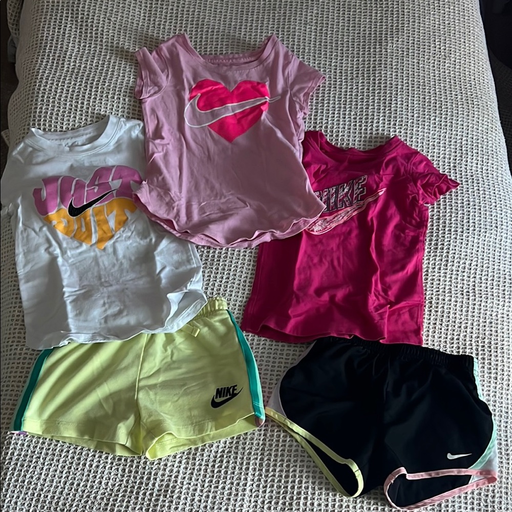 Nike Kids' Pink and White Apparel Set